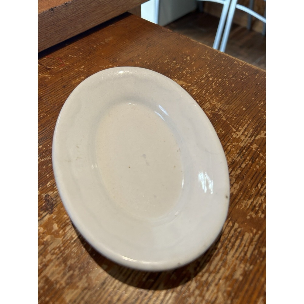 VINTAGE Hotel IRONSTONE WHITE OVAL SOAP DISH Side Dish 6 1/4"x 4 1/4" Sweet